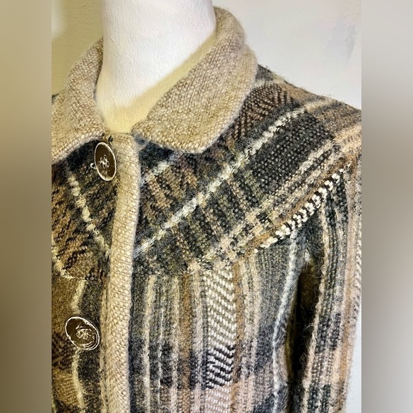 infinitif Paris Plaid Vintage Lush Soft Wool Blend Coat Jacket Made in Paris - Picture 3 of 10